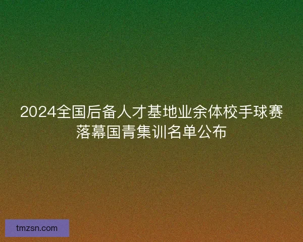 2024全国后备人才基地业余体校手球赛落幕国青集训名单公布 2024全国后备人才基地业余体校手球赛落幕国青集训名单公布