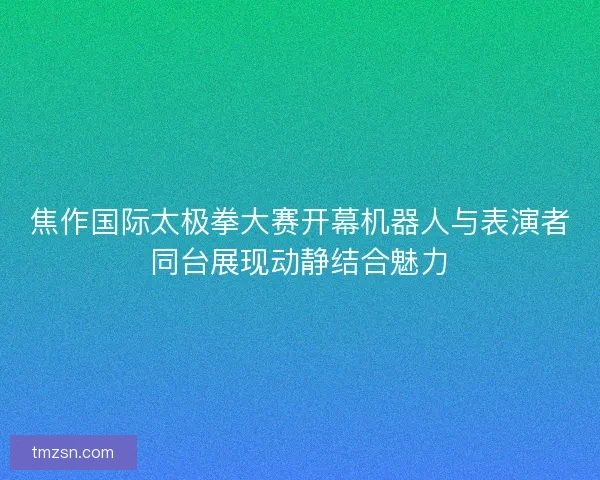 焦作国际太极拳大赛开幕机器人与表演者同台展现动静结合魅力 焦作国际太极拳大赛开幕机器人与表演者同台展现动静结合魅力