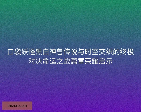 口袋妖怪黑白神兽传说与时空交织的终极对决命运之战篇章荣耀启示
